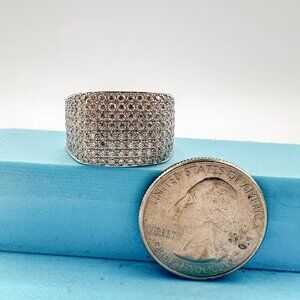 925 Sterling Sliver Moissanite Rectangle Designer Ring, 1.70ctw VVS Stones Hip H